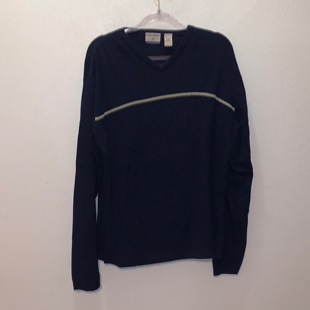 High Sierra V-Neck cotton men’s large Navy Blue sweater